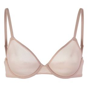 SKIMS underwire mesh bra - clay